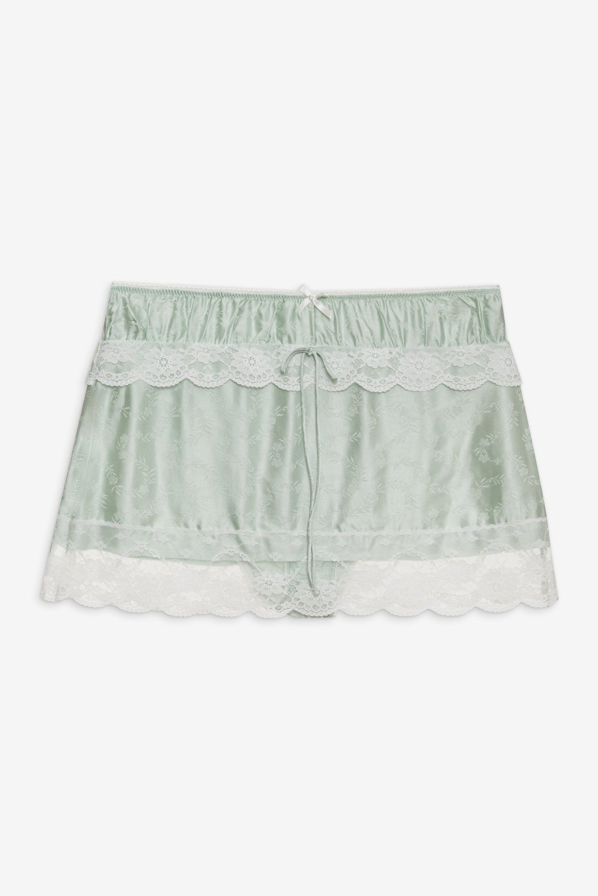 Mint Twist Jacquard Mini Skirt - Mint