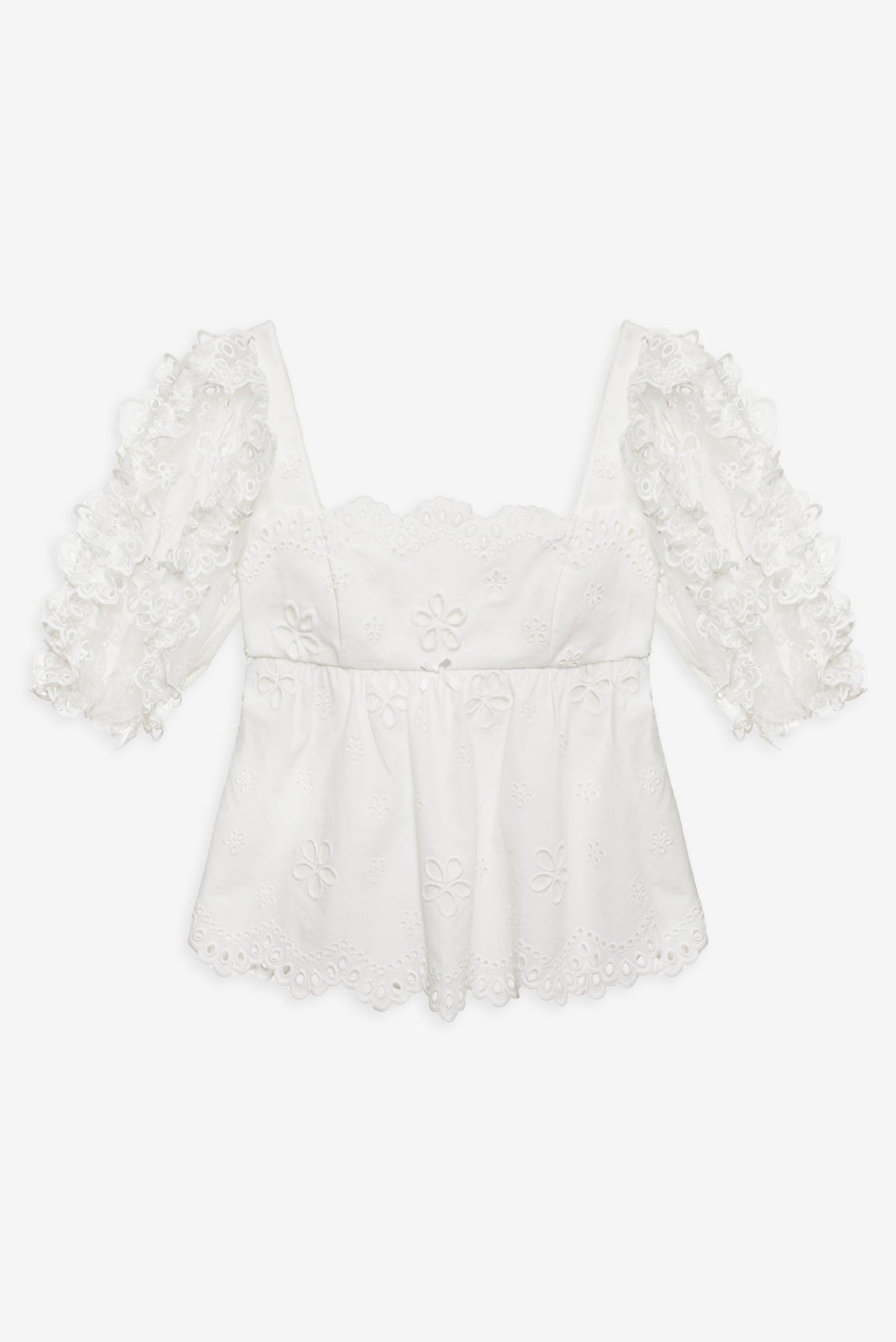 Daisy Eyelet Top - White