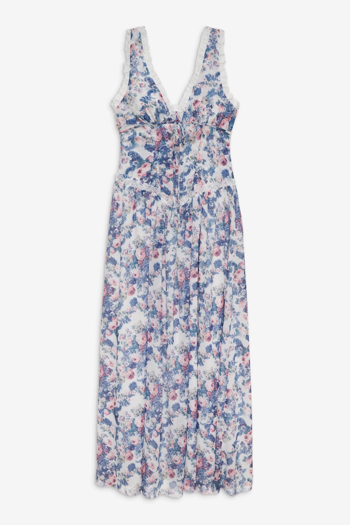 Audrey Floral Maxi Dress - Blue