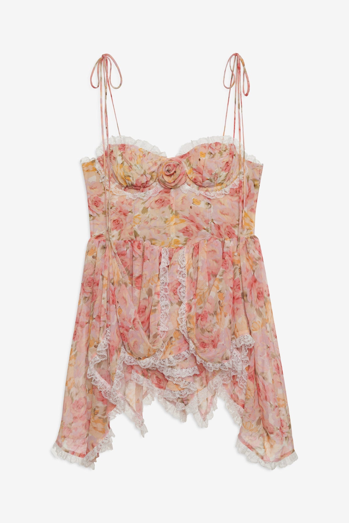 Elea Asymmetrical Mini Dress - Peach