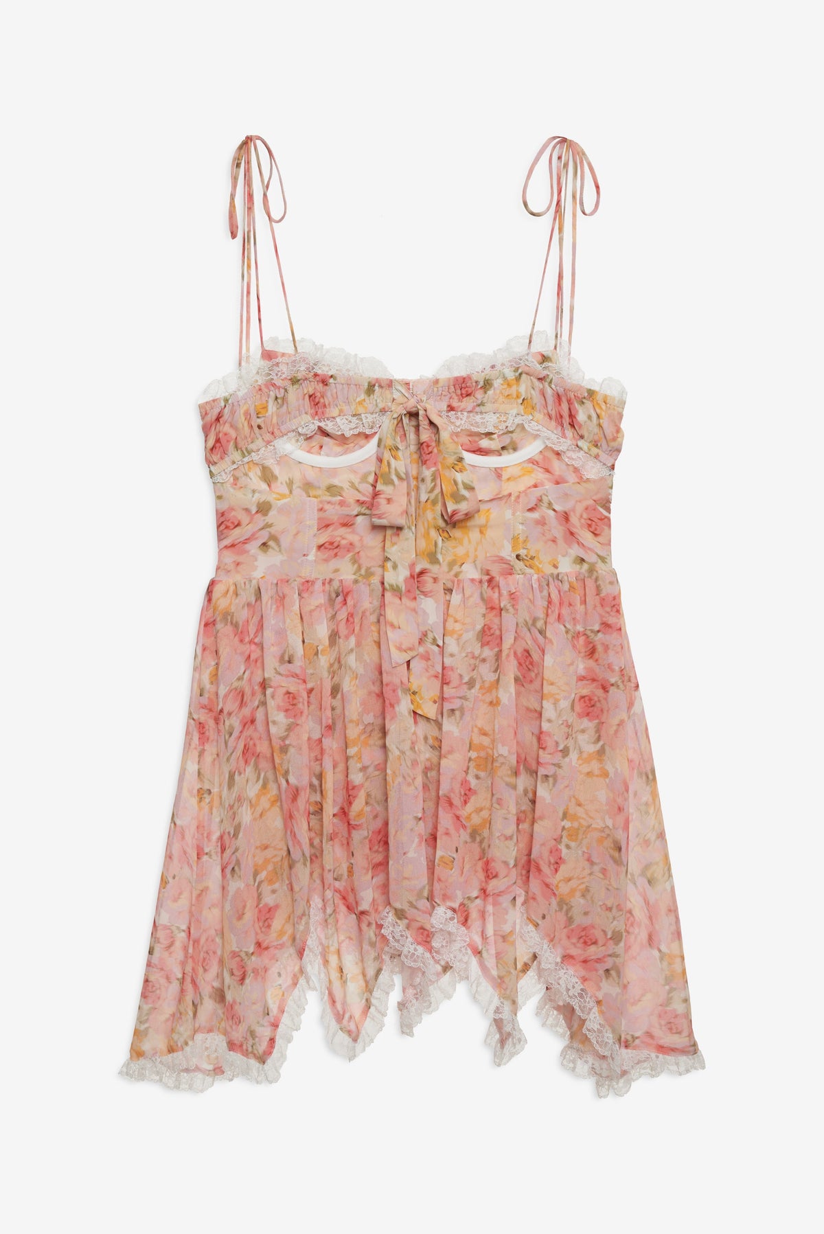 Elea Asymmetrical Mini Dress - Peach