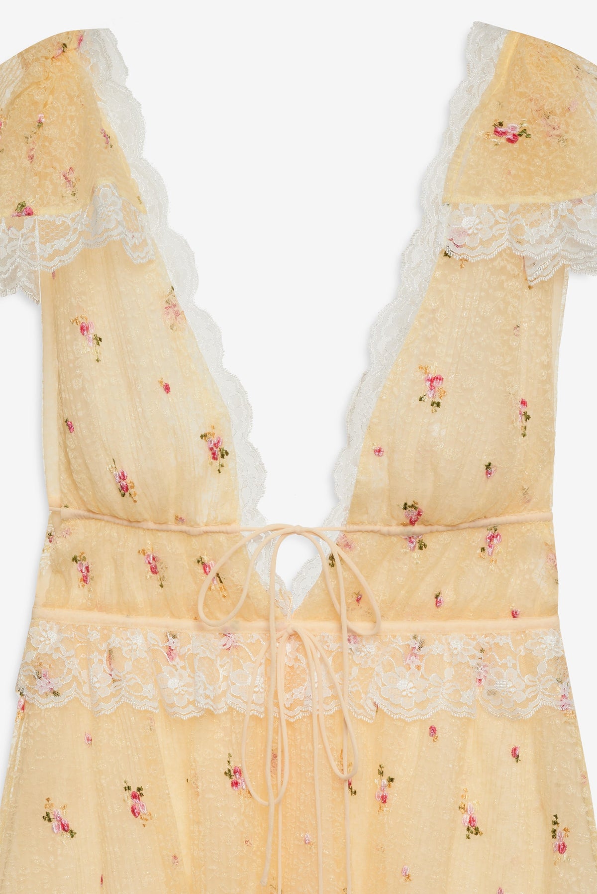Poppy Lace Mini Dress - Yellow
