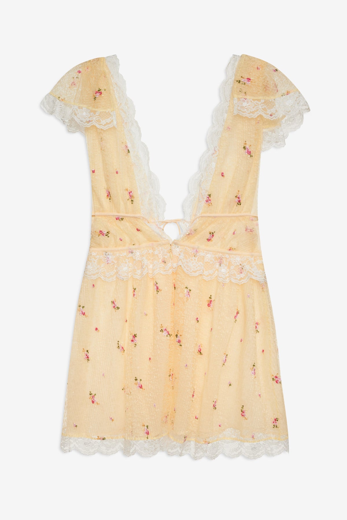 Poppy Lace Mini Dress - Yellow