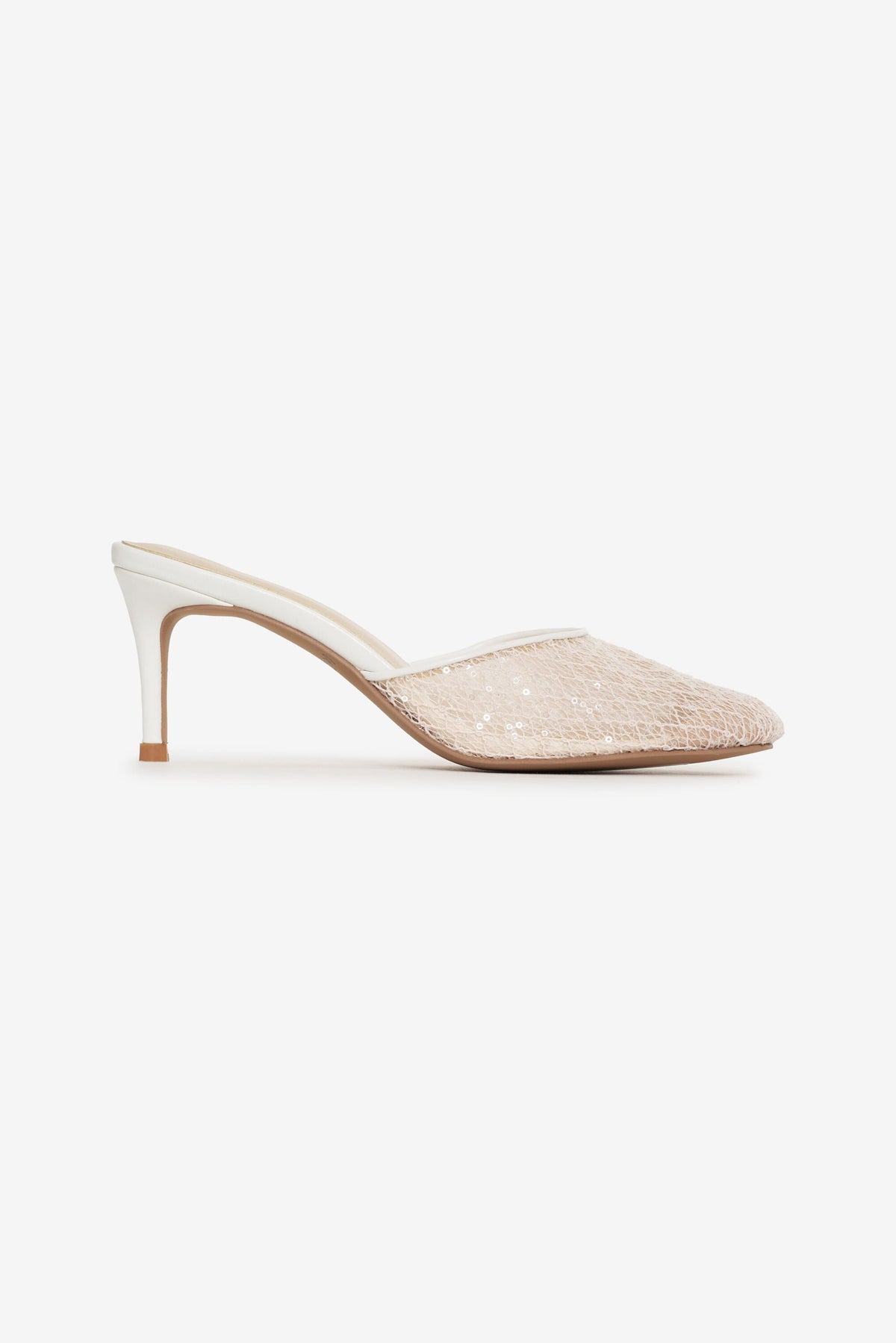 Claudia Lace Heel - White