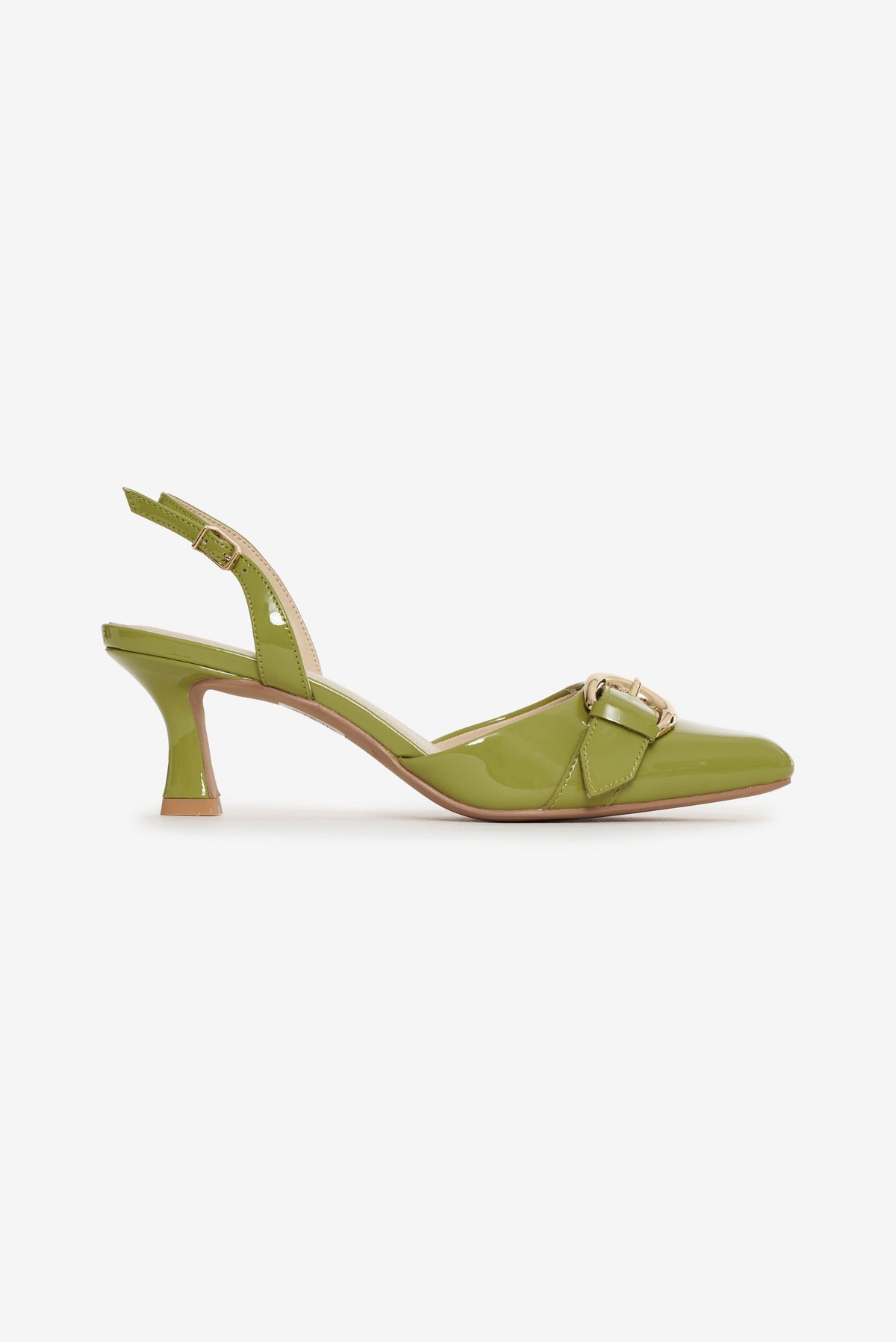 Marion Buckle Heel - Olive