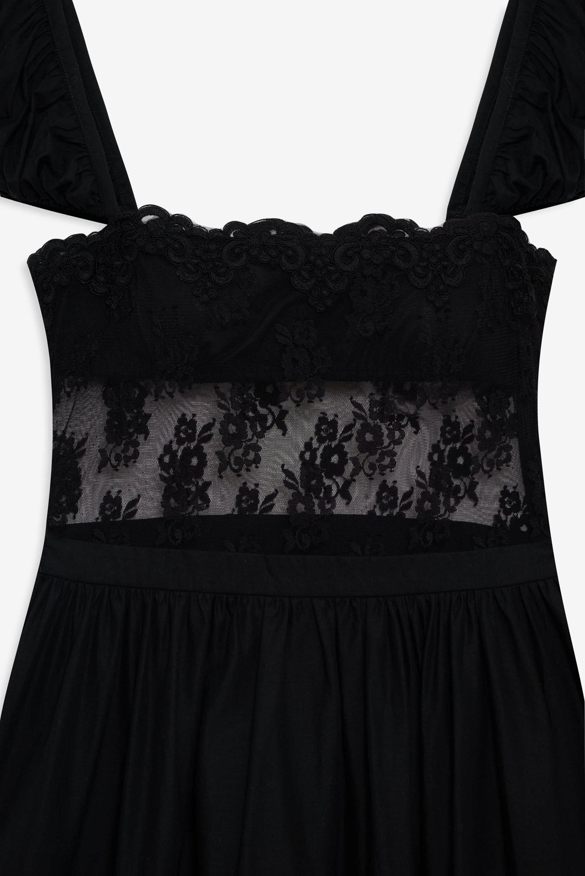 Liya Lace Midi Dress - Black
