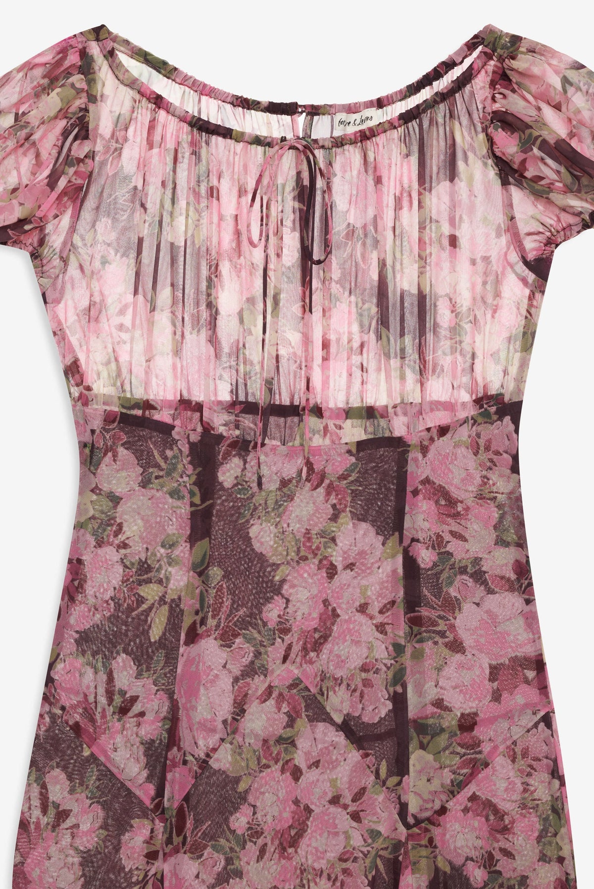 Adeline Floral Midi Dress - Brown