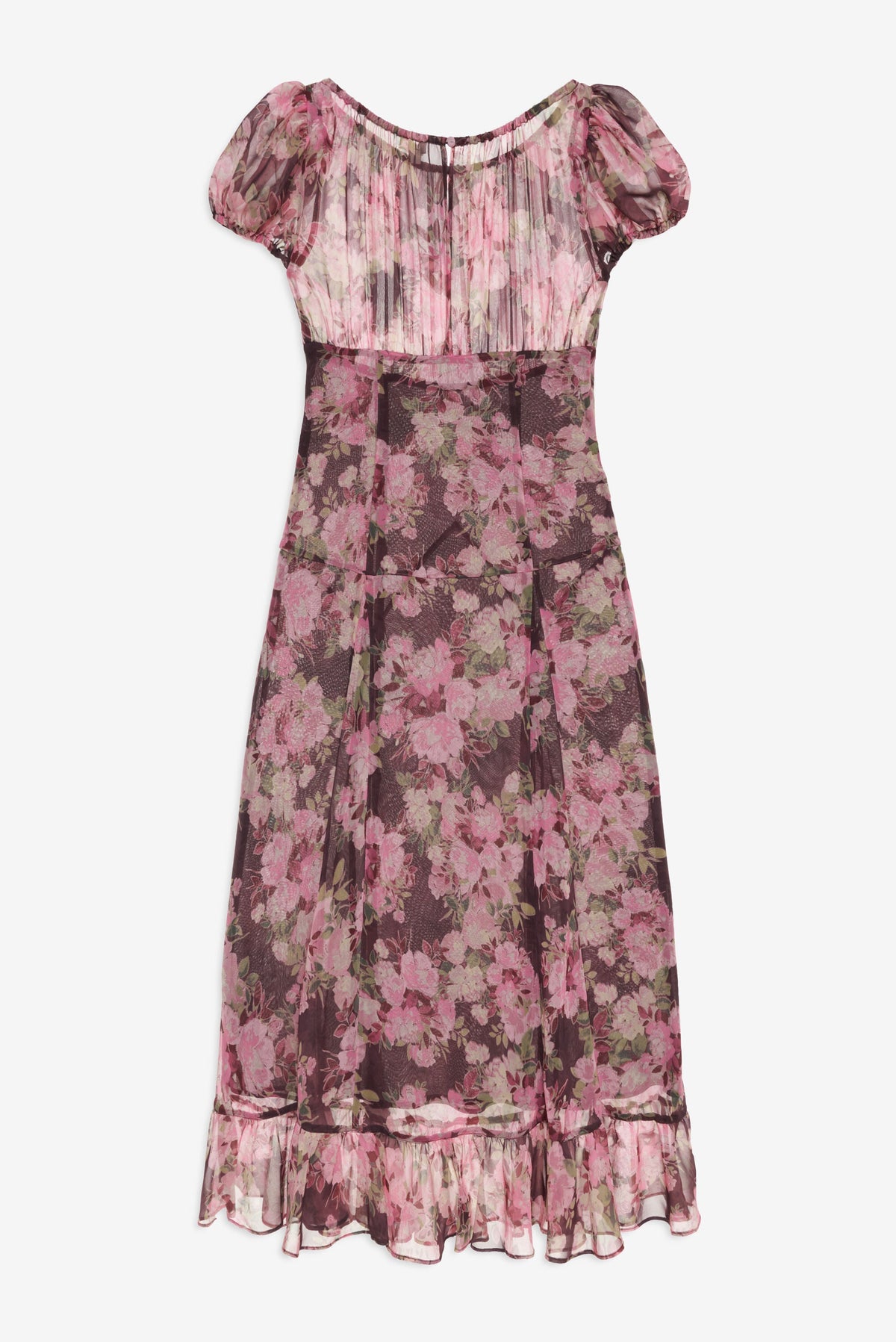 Adeline Floral Midi Dress - Brown