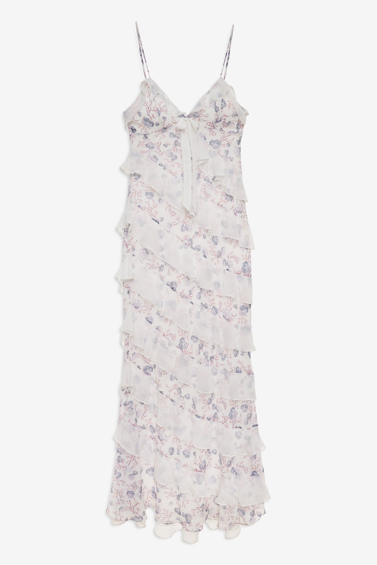 Debby Ruffled Maxi Dress - White