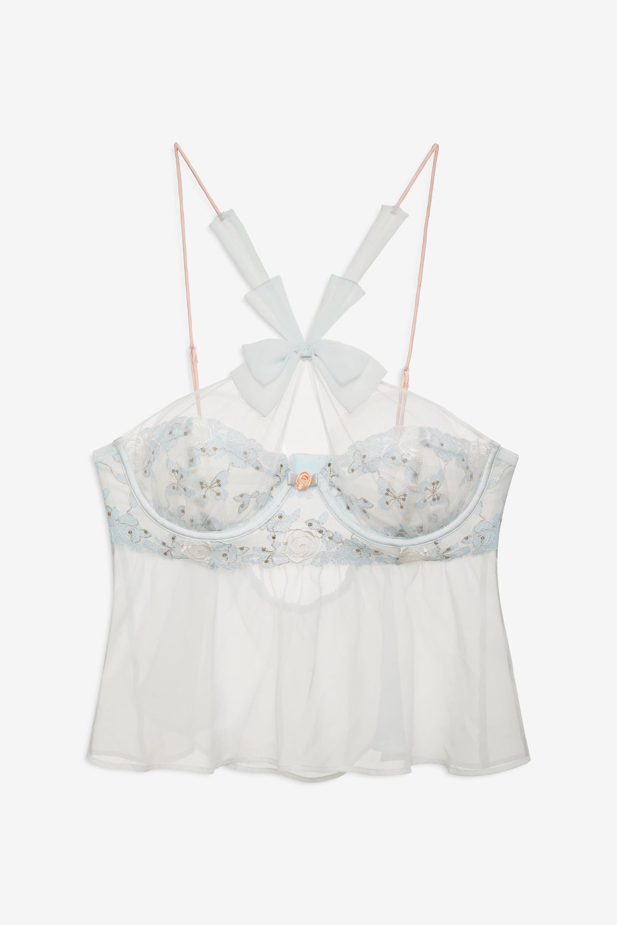 Winter Roses Top - Blue