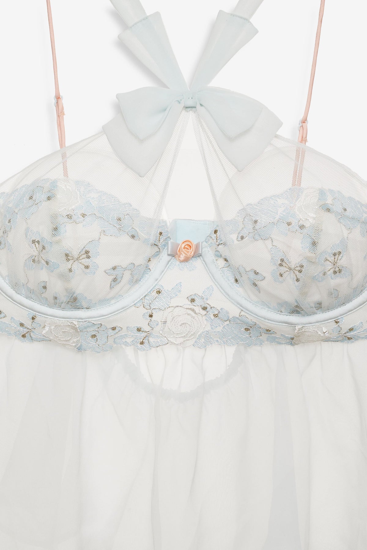 Winter Roses Top - Blue