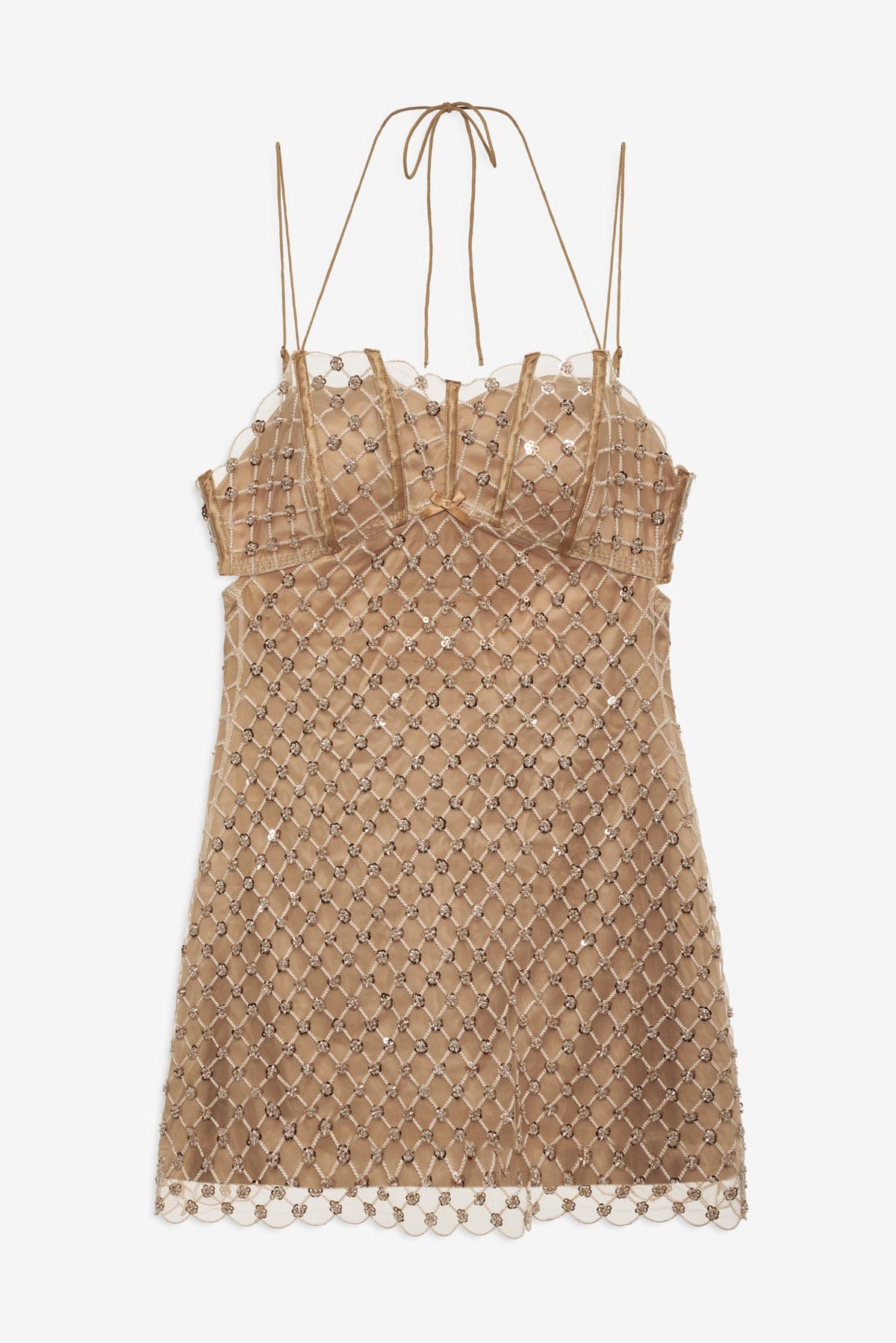 Dazzle Me Slip Dress - Gold