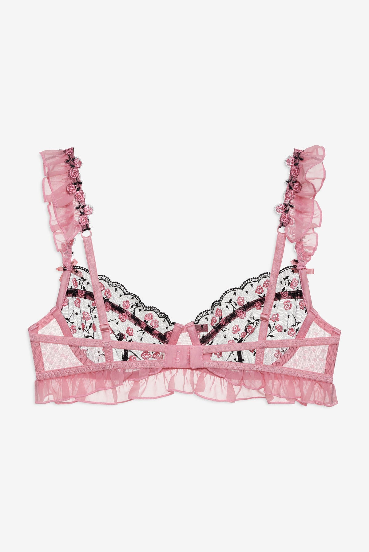 Rose Cluster Underwire Bra - Pink