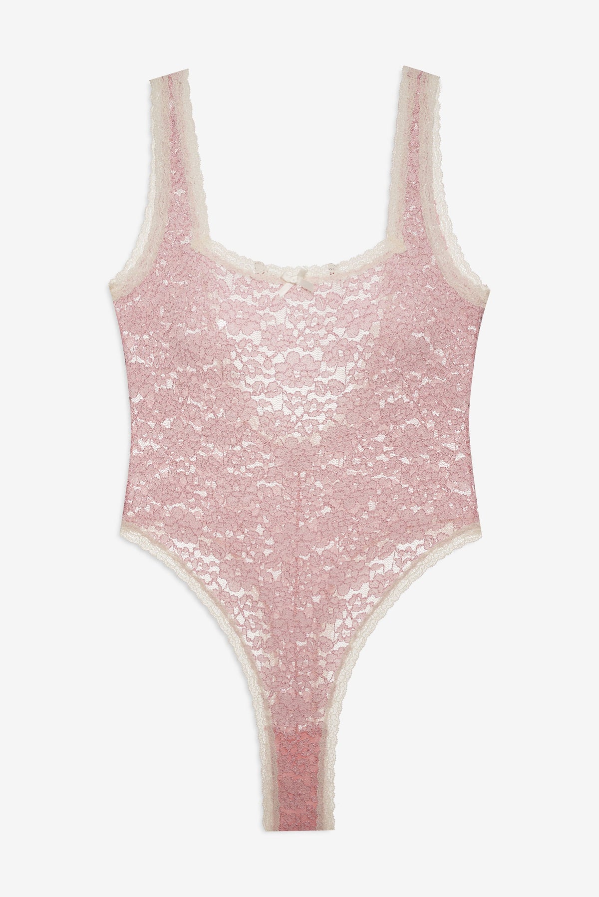 Pamela Stretch Lace Bodysuit - Pink