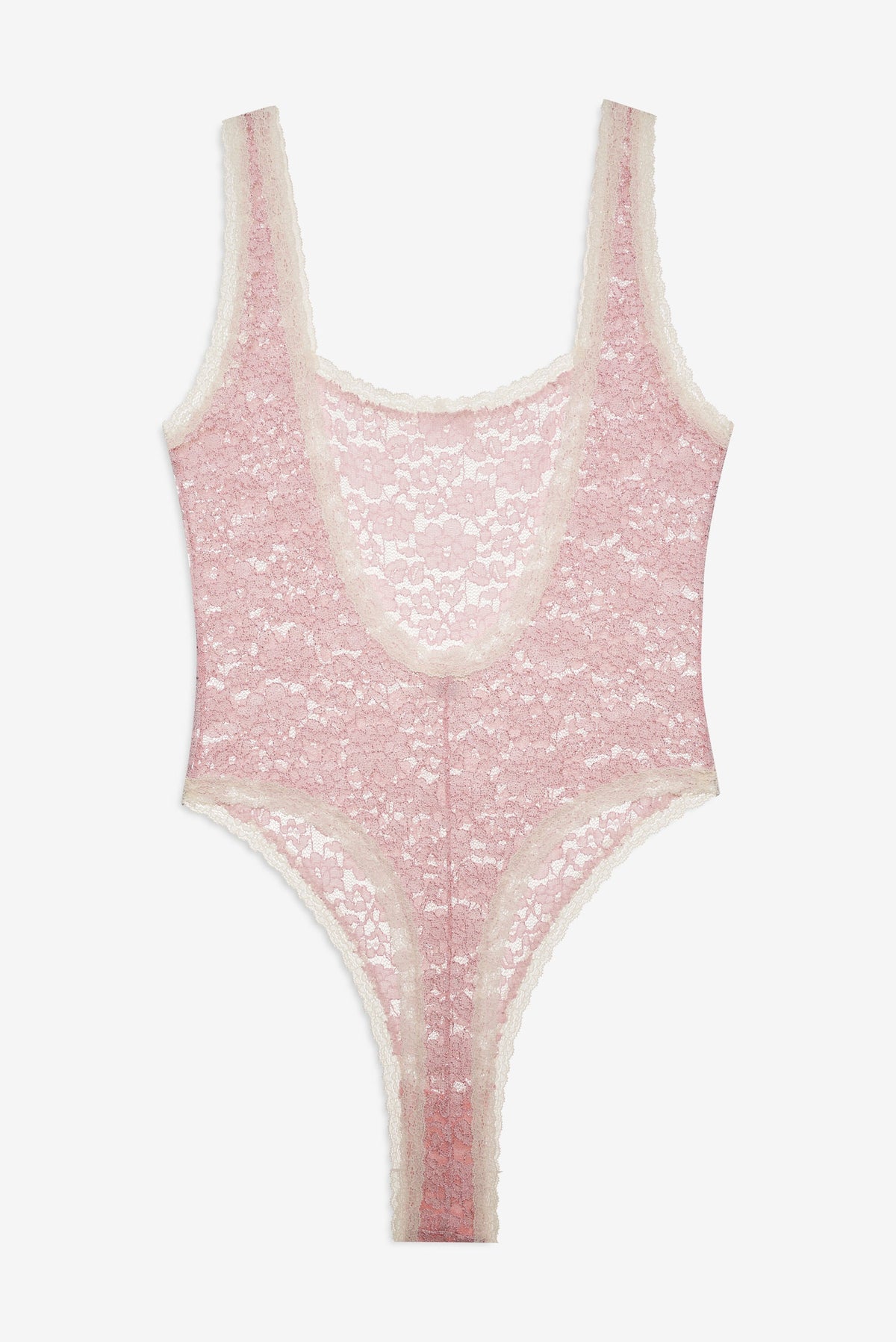 Pamela Stretch Lace Bodysuit - Pink