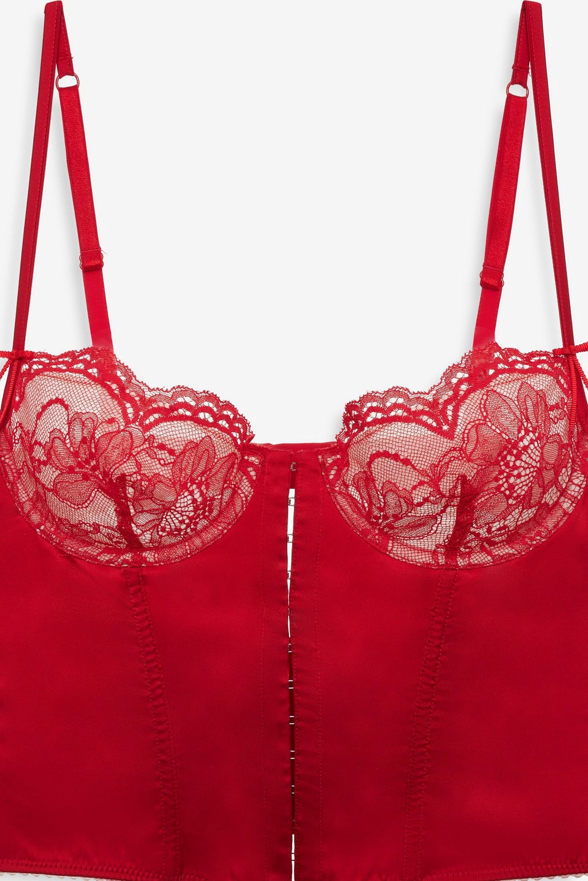 Fiona Lace Bustier - Red