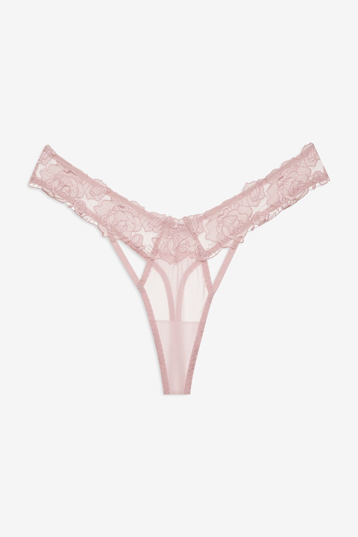 Blissful Blooms Thong Panty - Pink