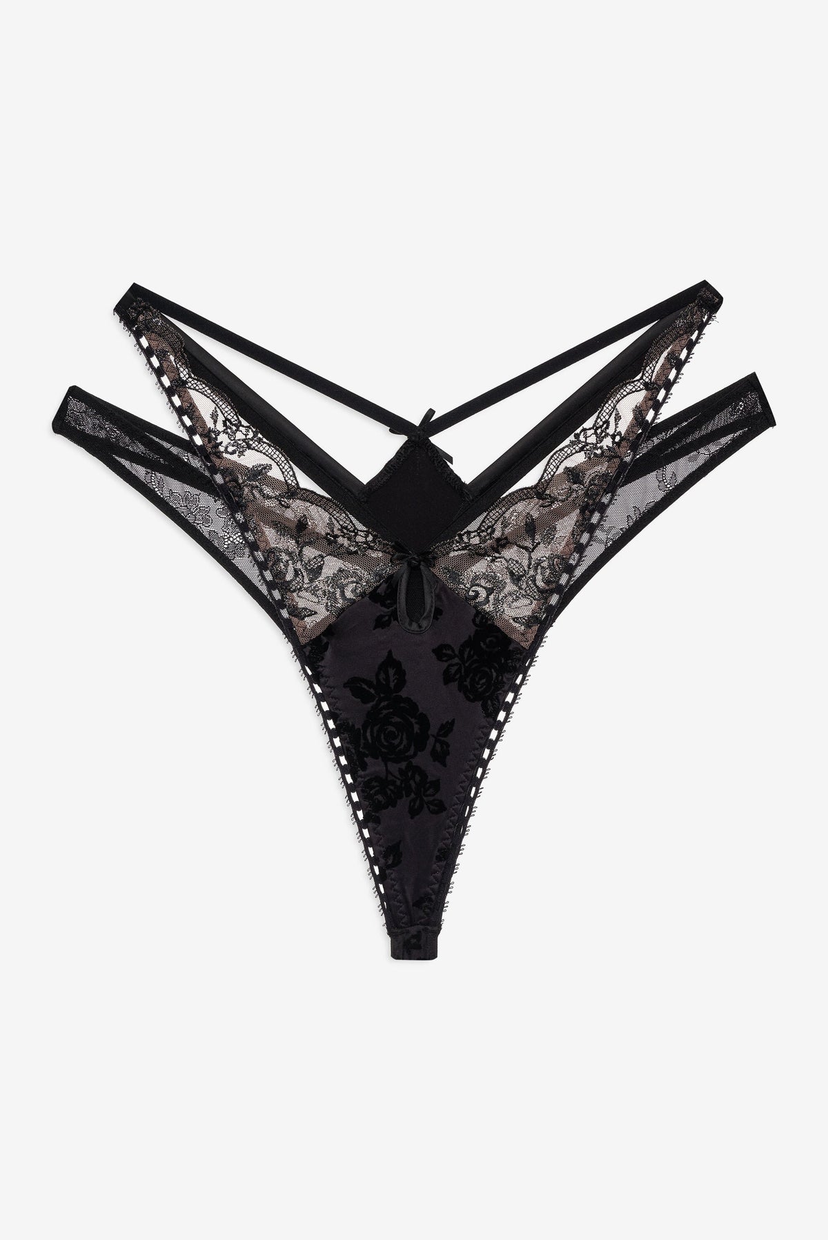 Sonia Double Layer Thong Panty - Black