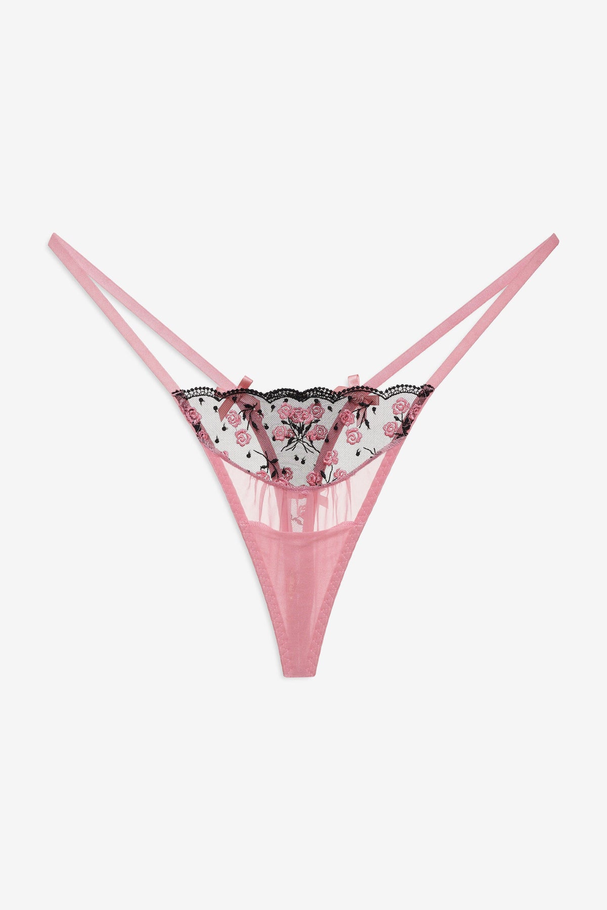 Rose Cluster Thong Panty - Pink