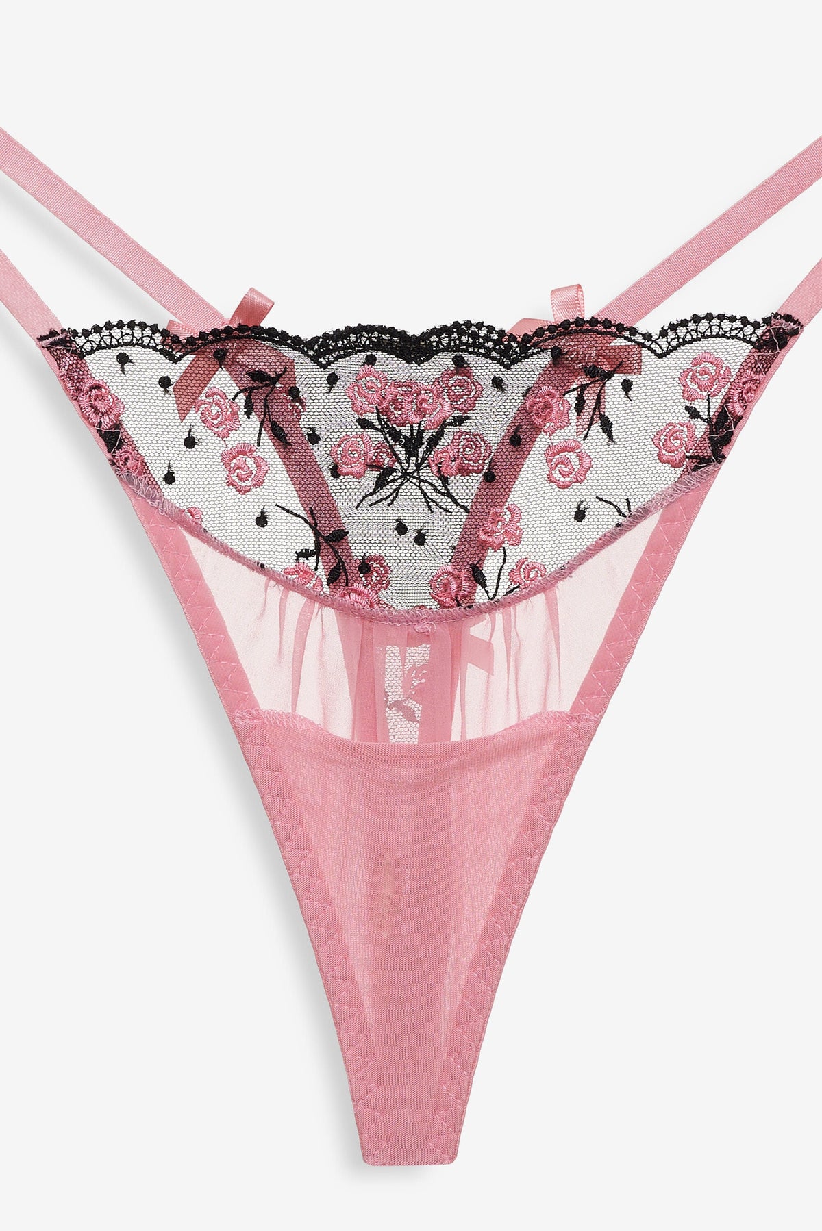 Rose Cluster Thong Panty - Pink