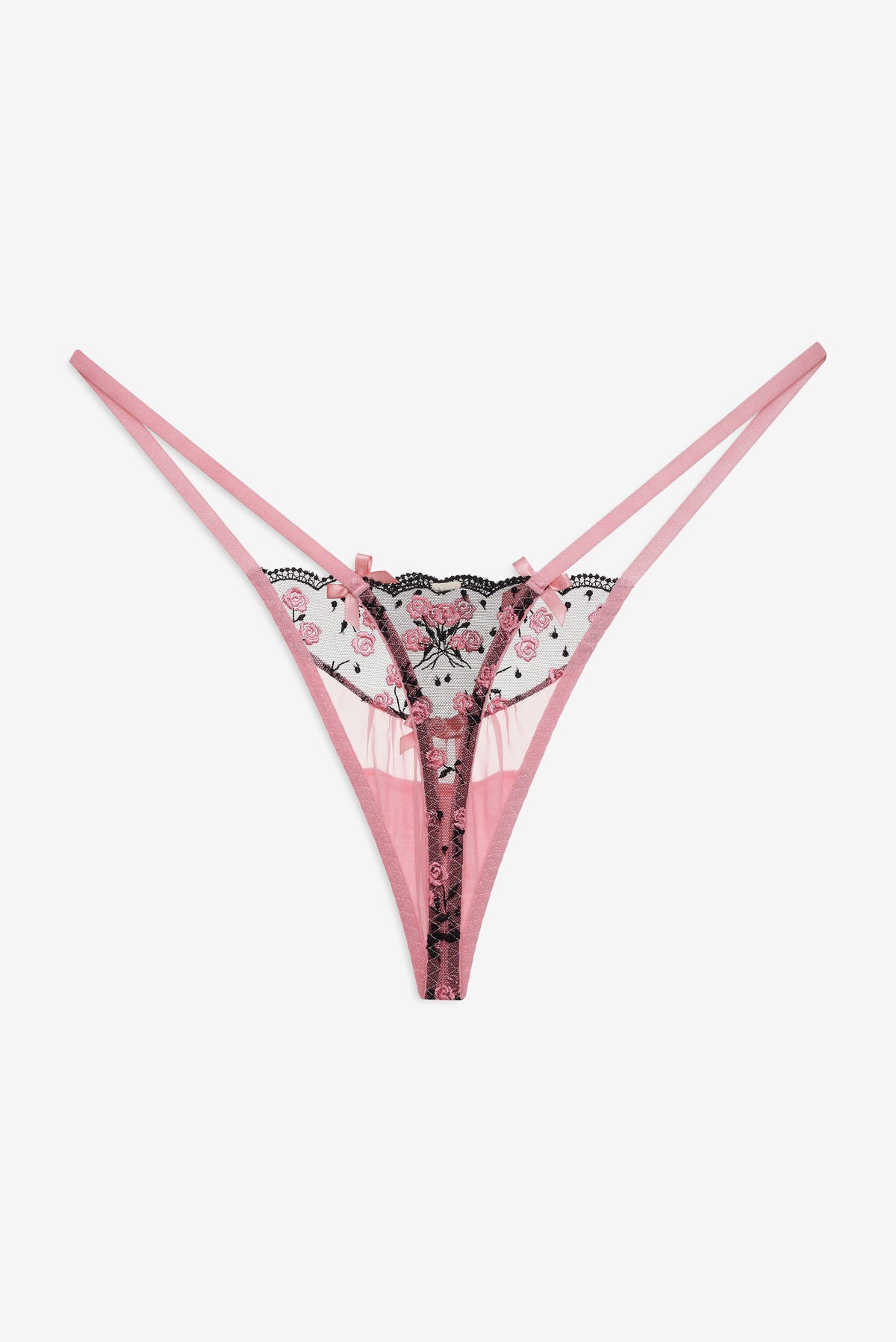 Rose Cluster Thong Panty - Pink