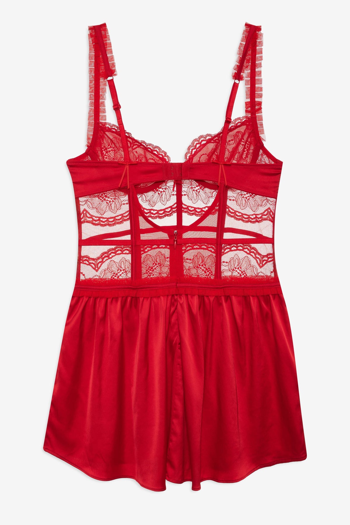 Fiona Lace Slip Dress - Red