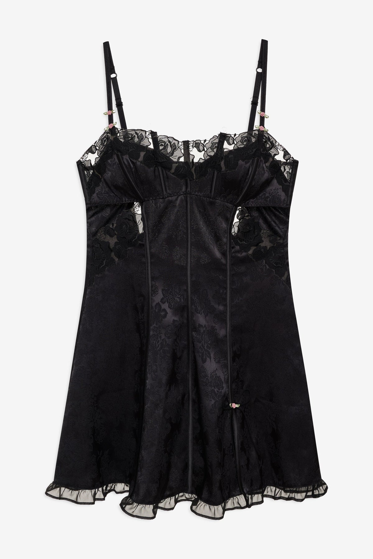 Blissful Blooms Slip Dress - Black
