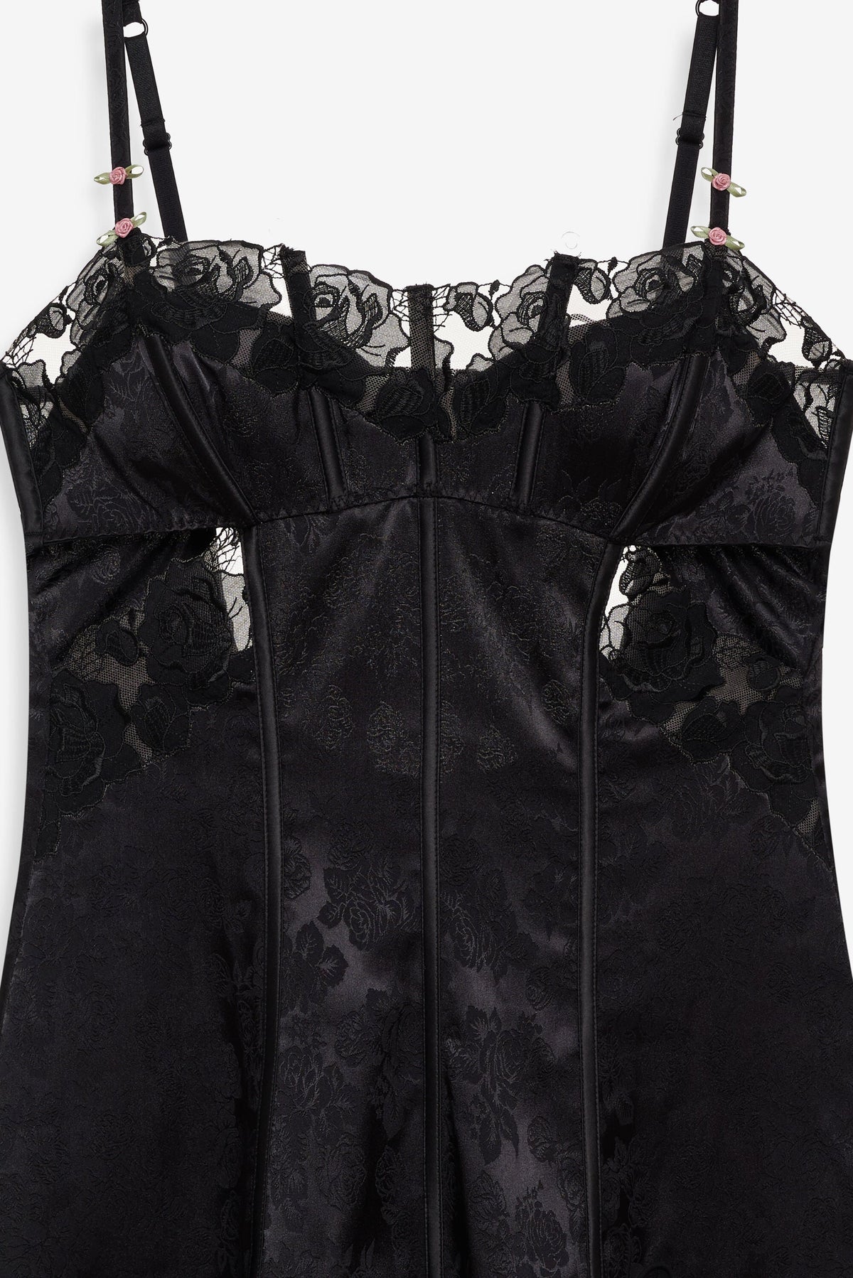 Blissful Blooms Slip Dress - Black