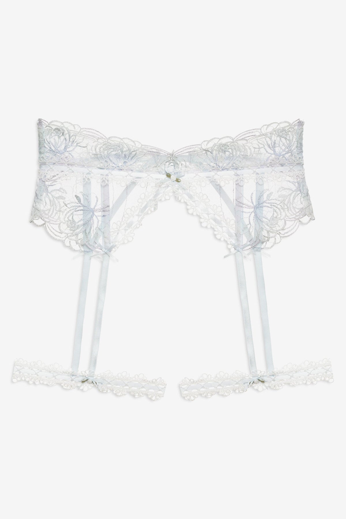 Shimmer Garden Garter Belt - Blue