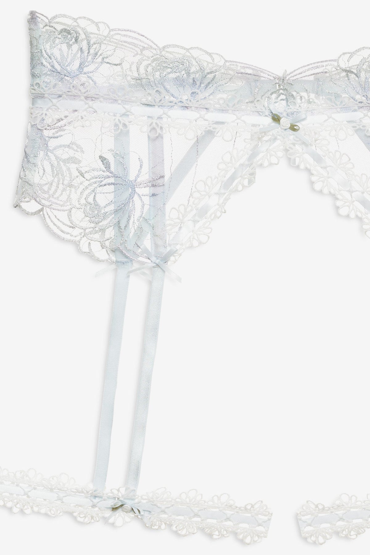 Shimmer Garden Garter Belt - Blue