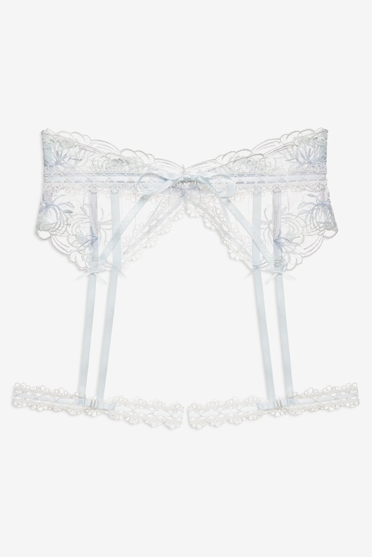 Shimmer Garden Garter Belt - Blue