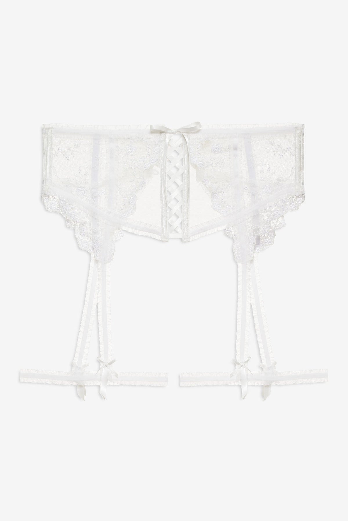 Rita Rose Garter Belt - White