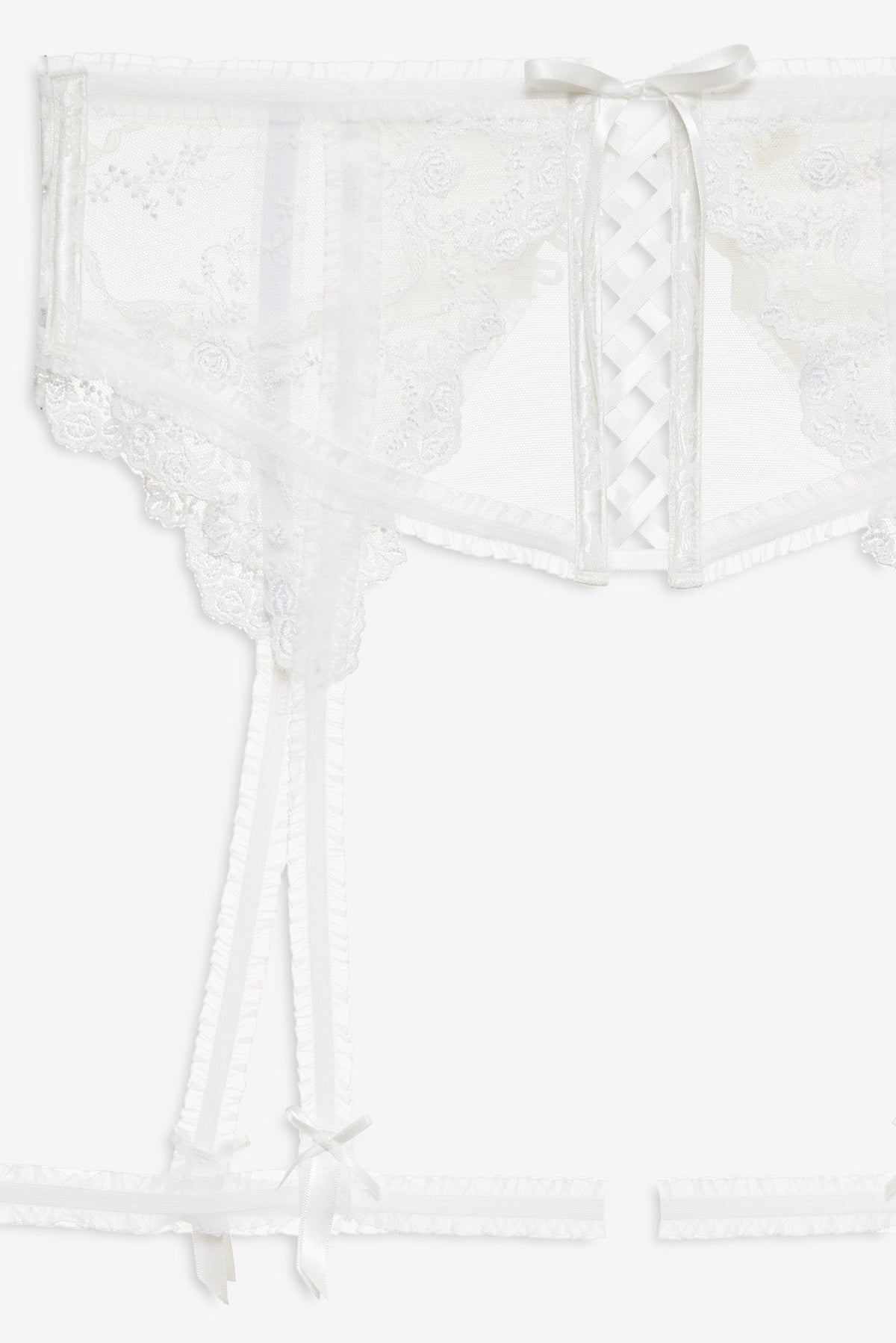 Rita Rose Garter Belt - White