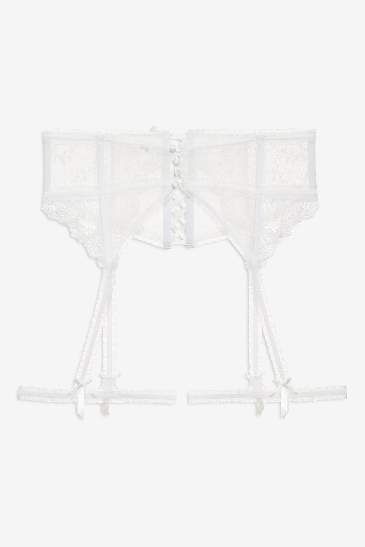 Rita Rose Garter Belt - White