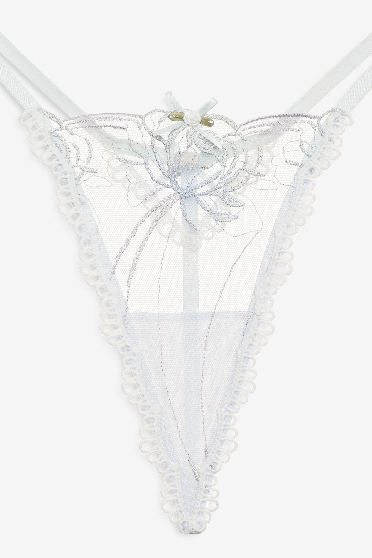 Shimmer Garden Thong Panty - Blue