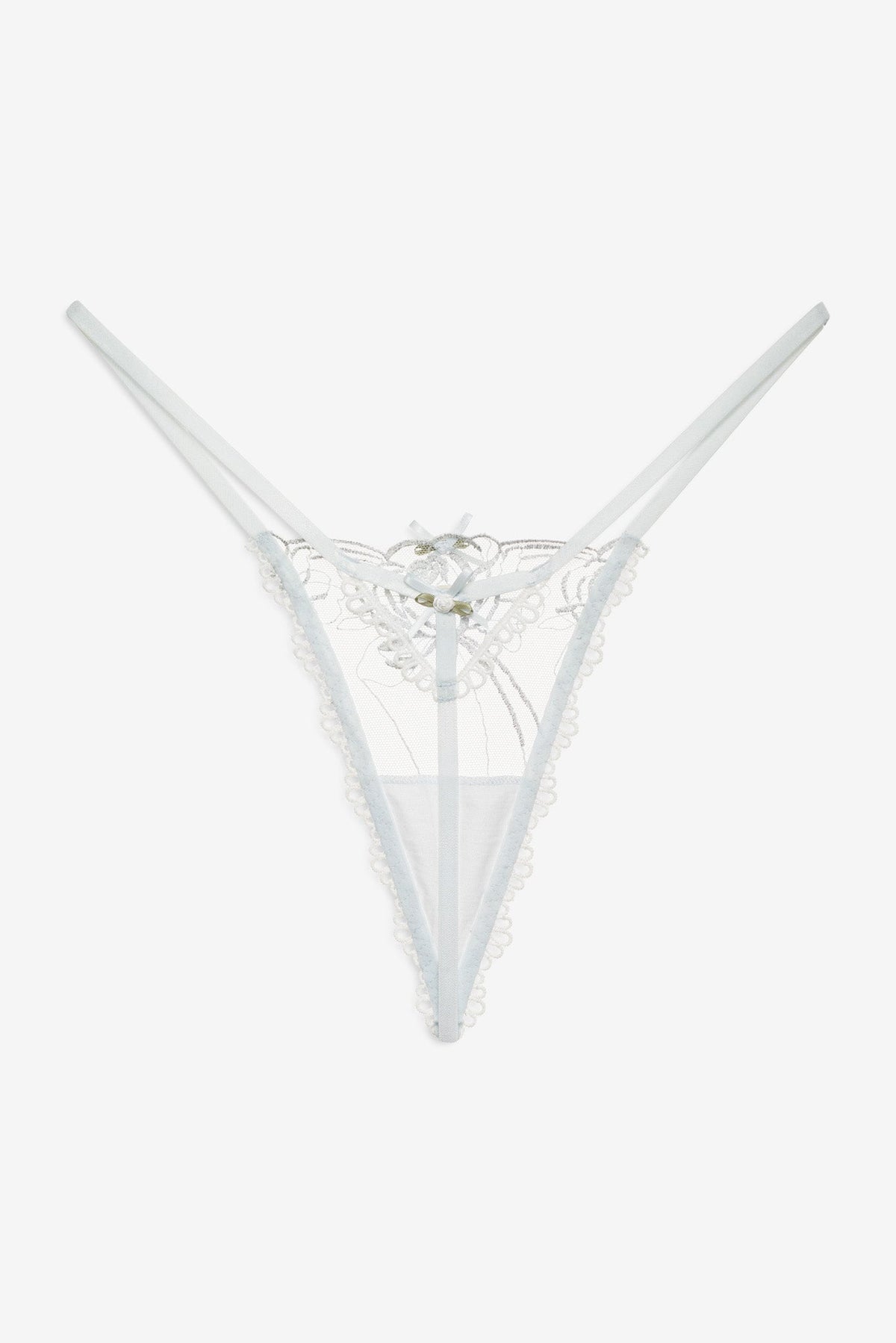 Shimmer Garden Thong Panty - Blue