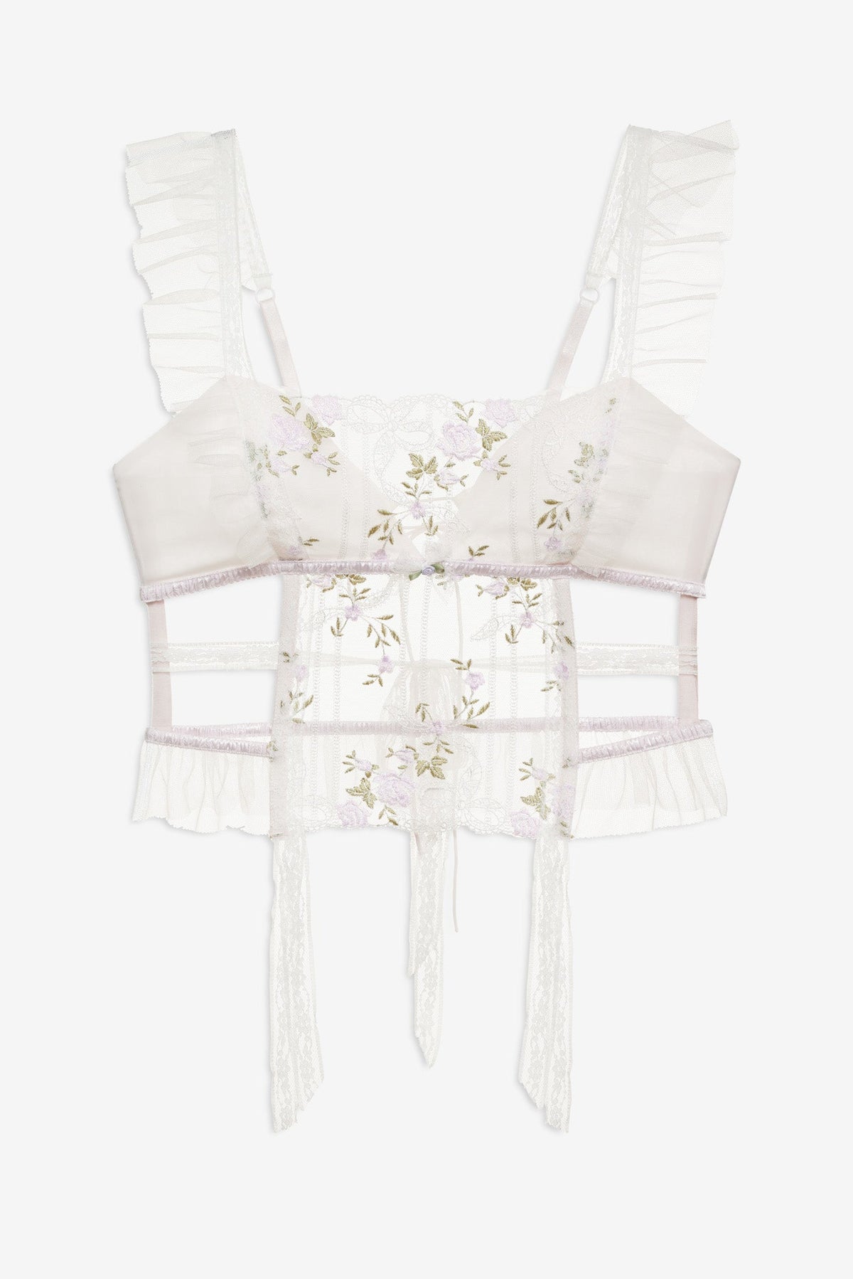 Lattice Bows Bustier - White