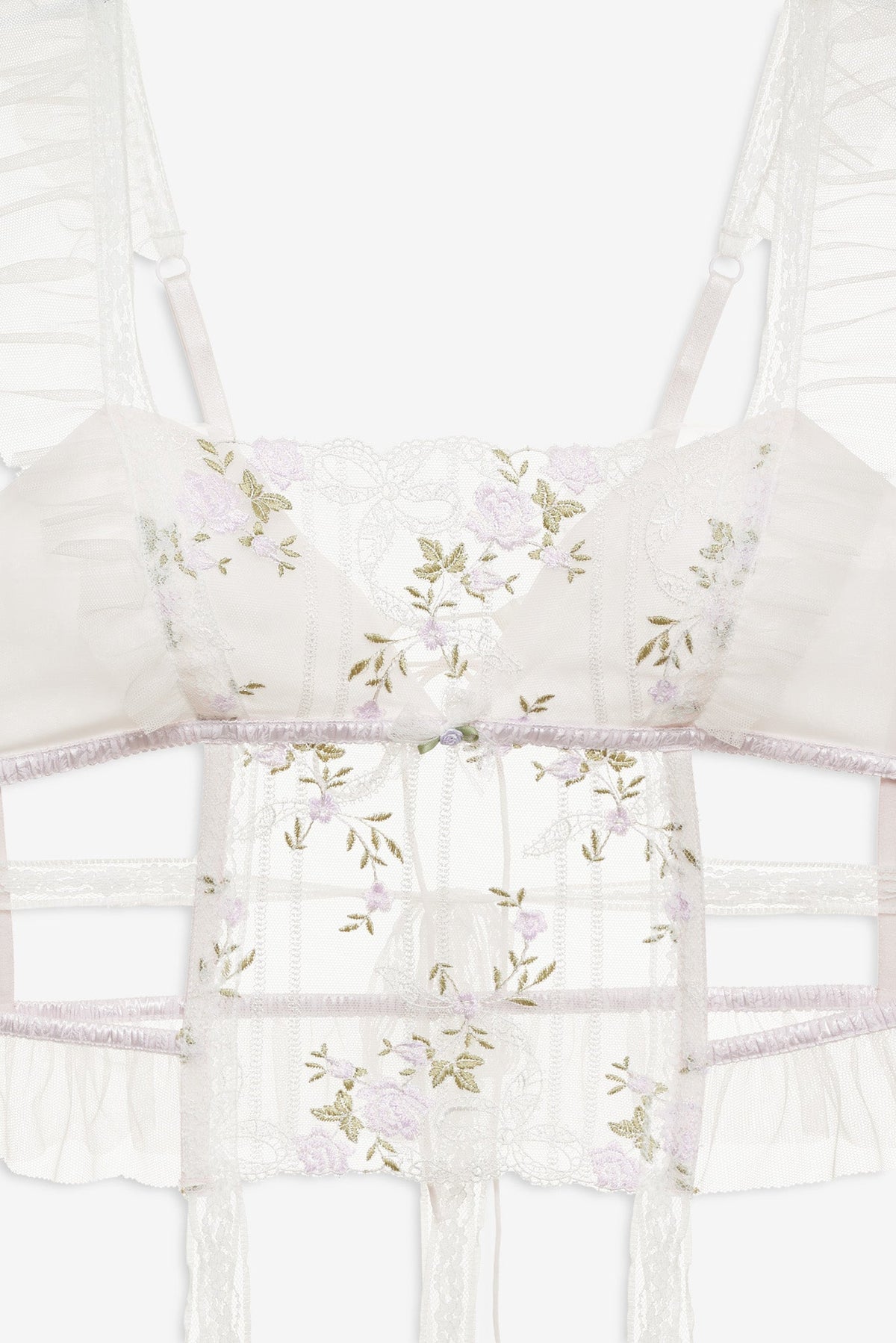 Lattice Bows Bustier - White