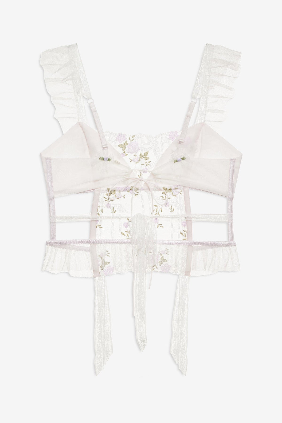 Lattice Bows Bustier - White
