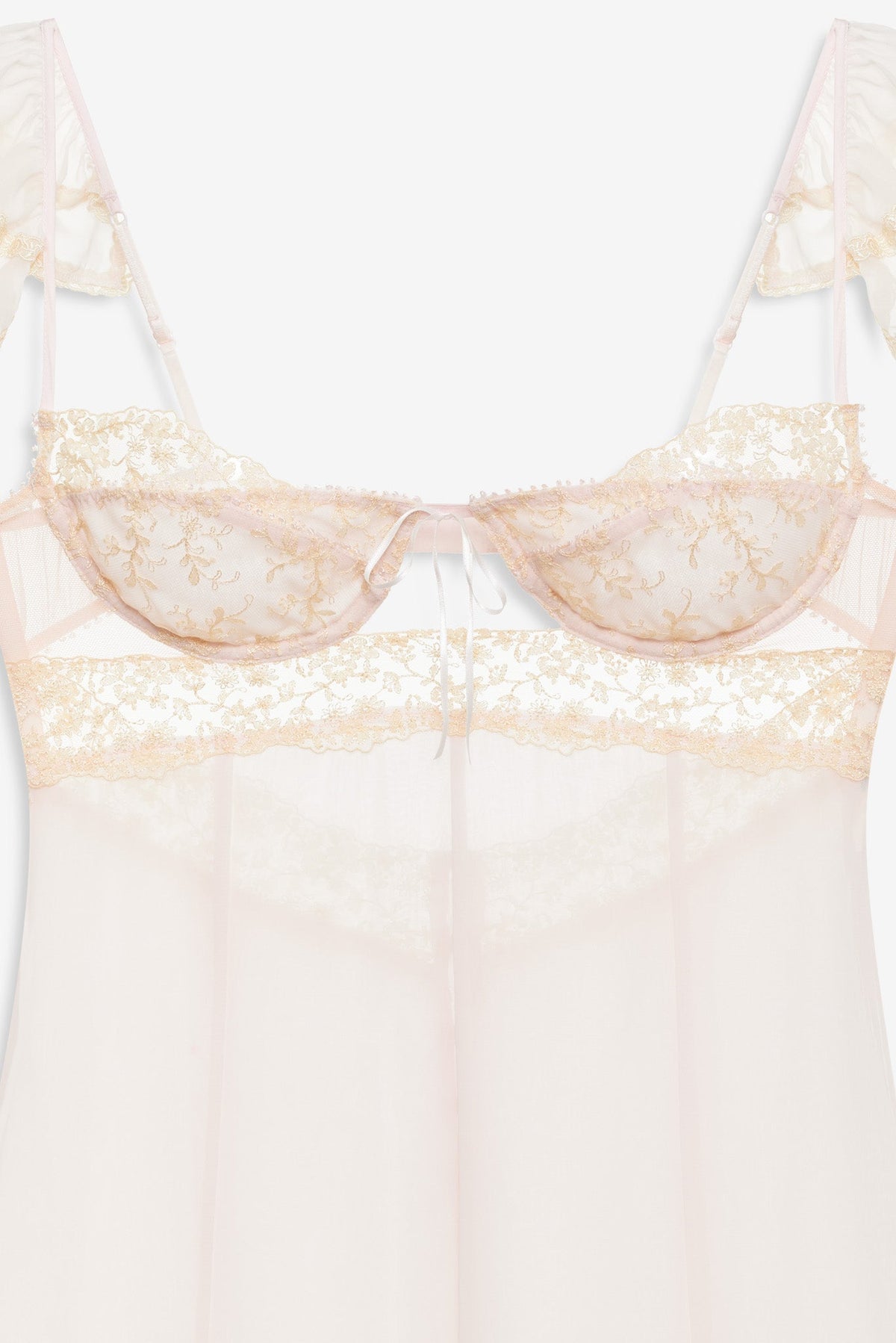 Gilded Lace Maxi Slip Dress - Natural