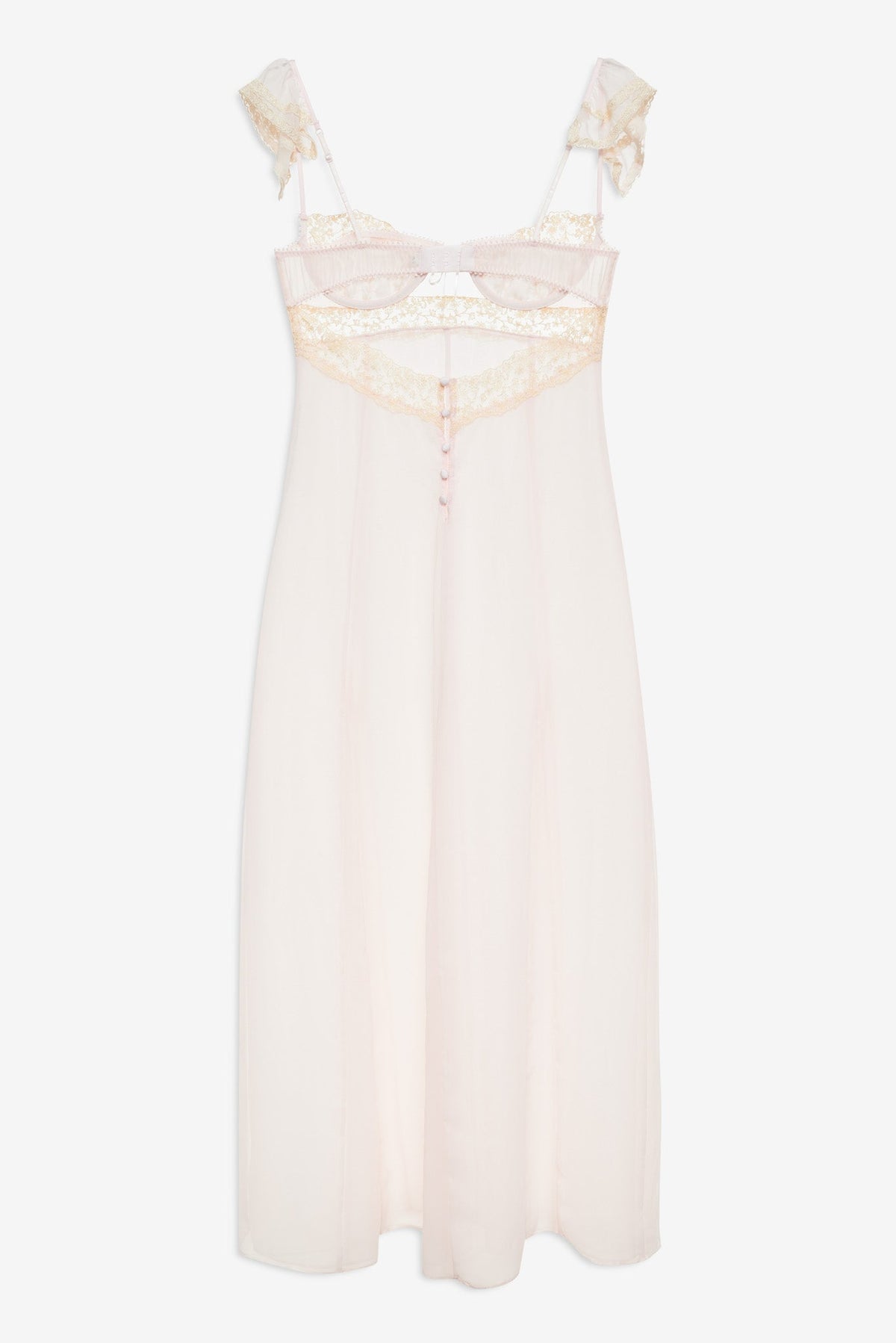 Gilded Lace Maxi Slip Dress - Natural