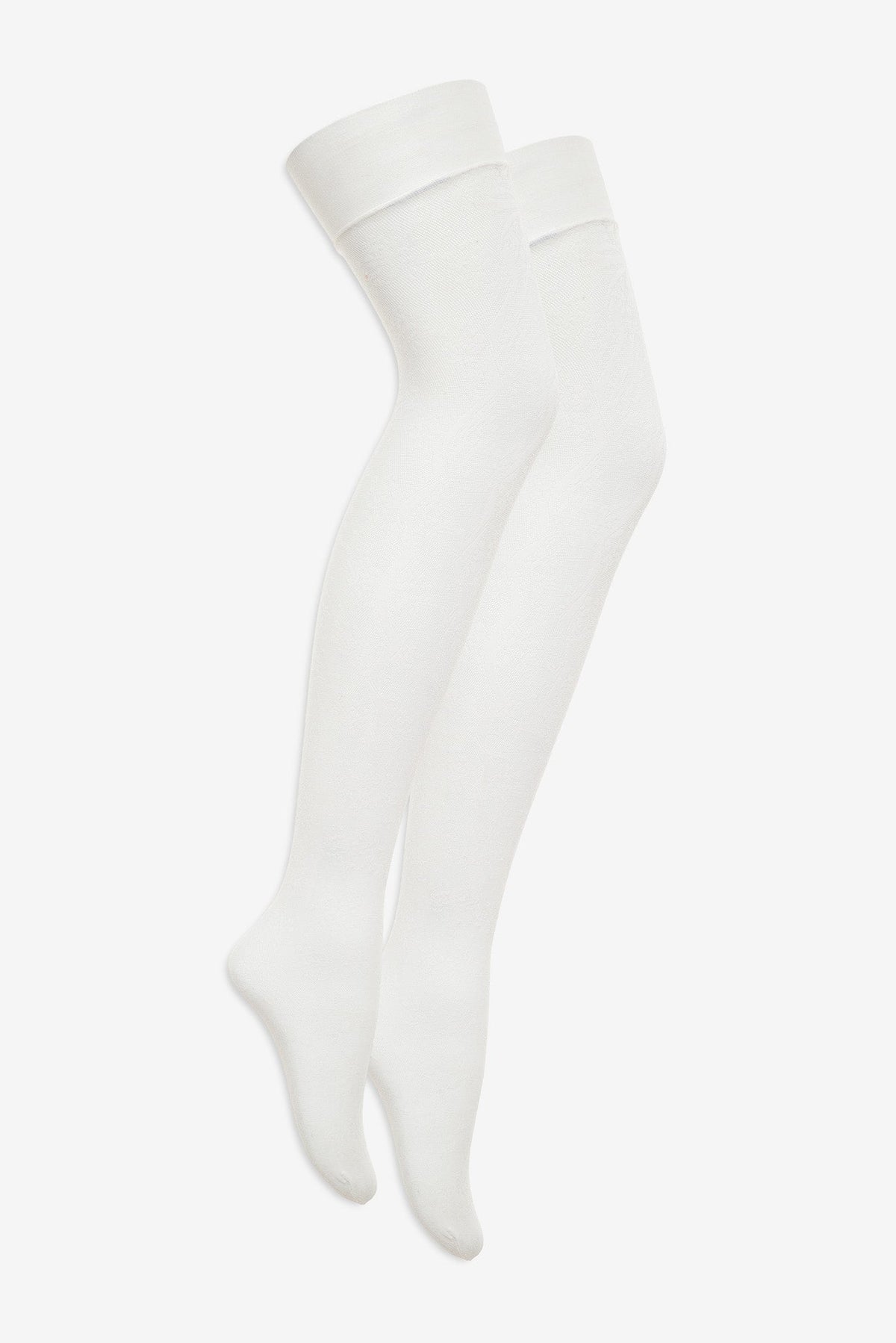 Lily Thigh High Stockings - White