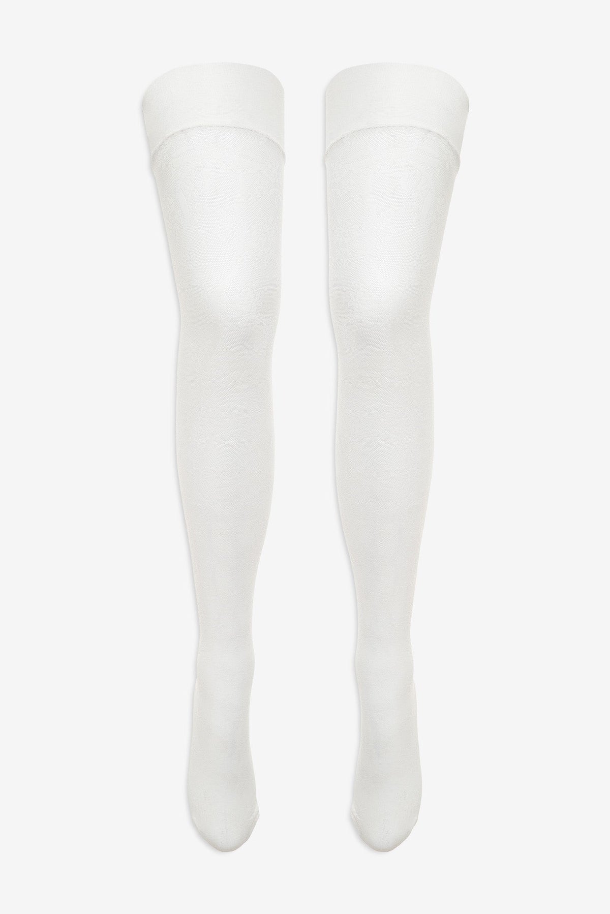 Lily Thigh High Stockings - White
