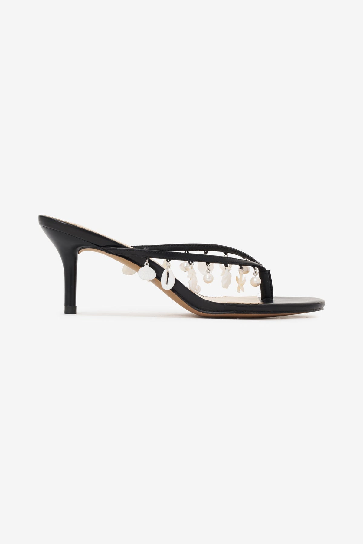 Sailor Charm Thong Heel - Black