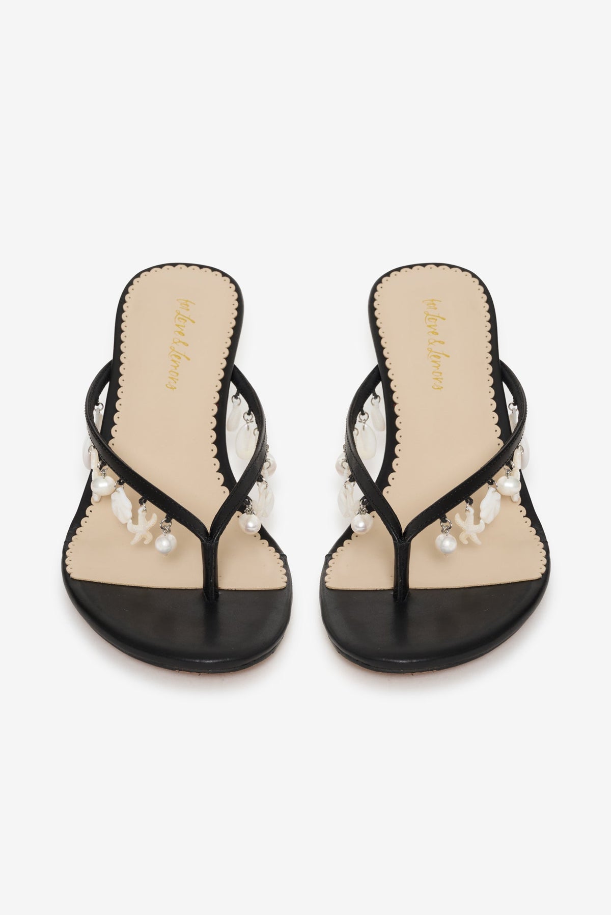 Sailor Charm Thong Heel - Black