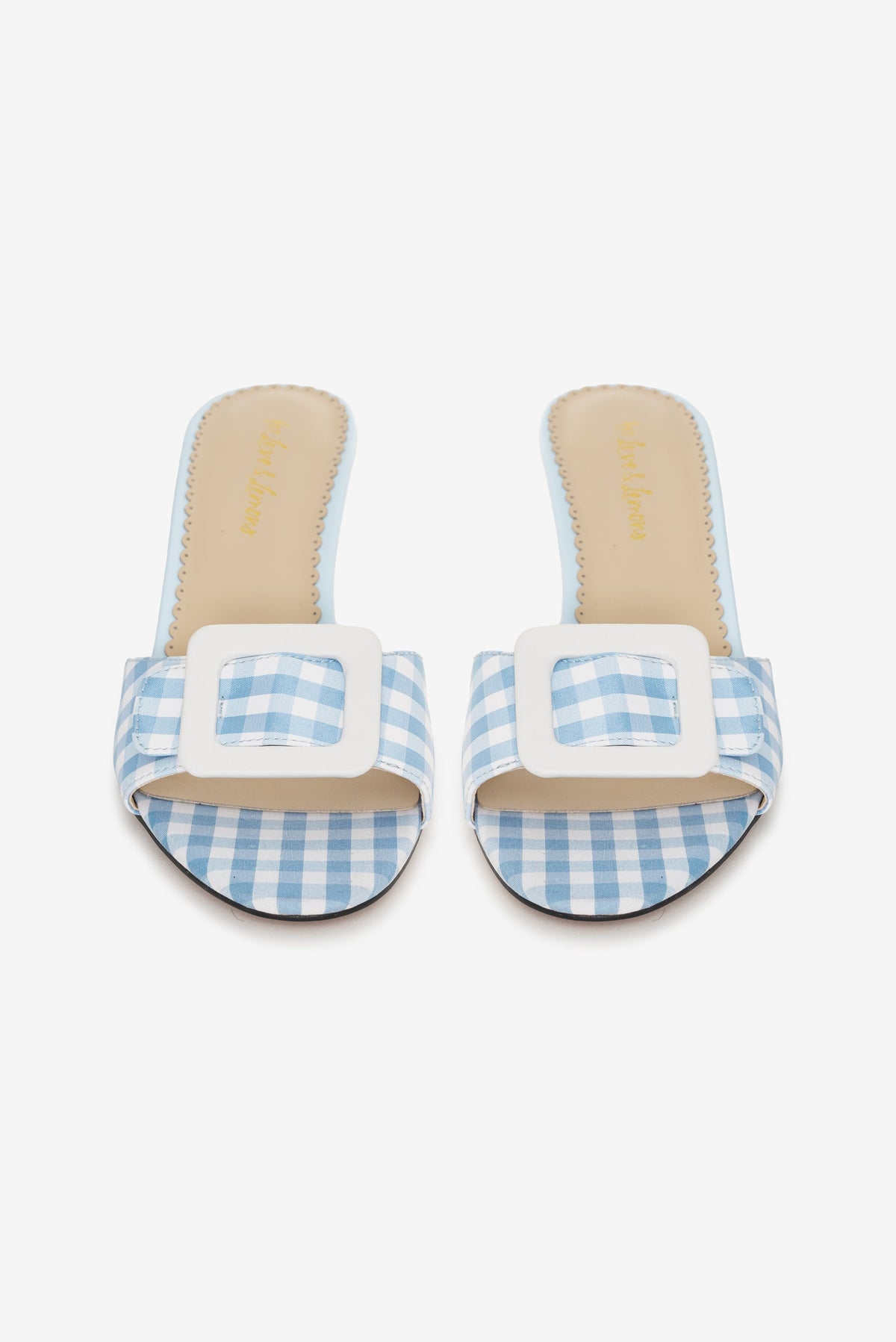 Eloise Gingham Buckle Mule - Blue