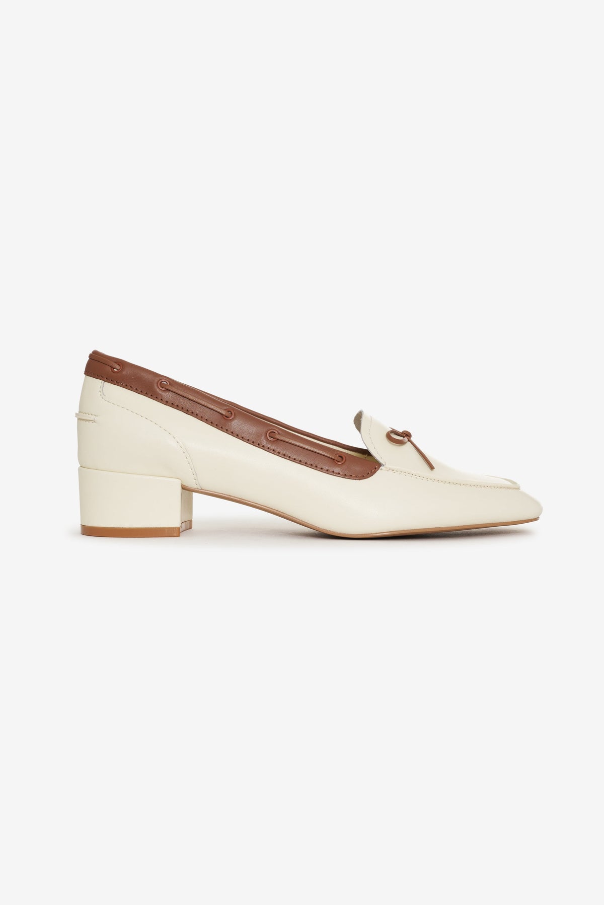 Sutton Heeled Boat Shoe - Cream