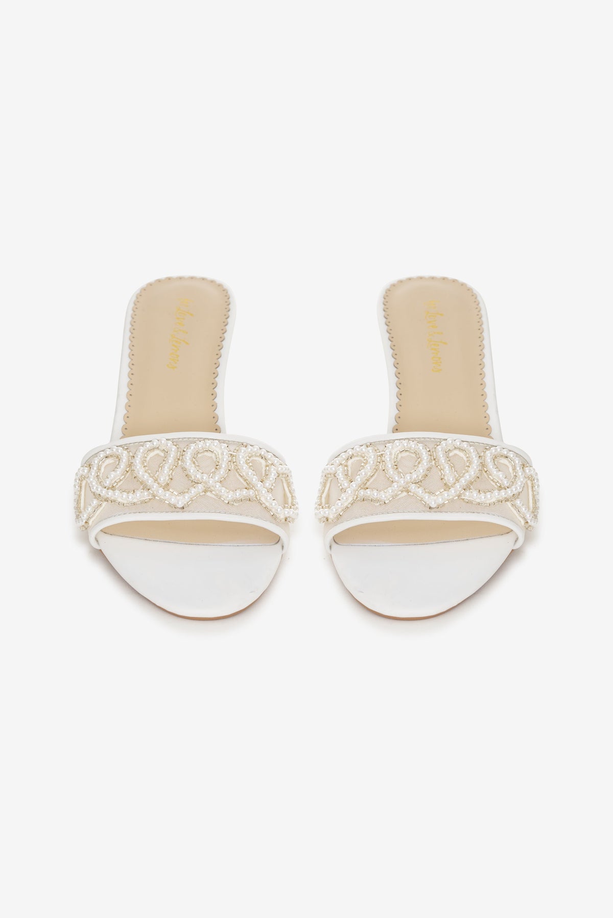 Seraphina Beaded Heart Mule - White