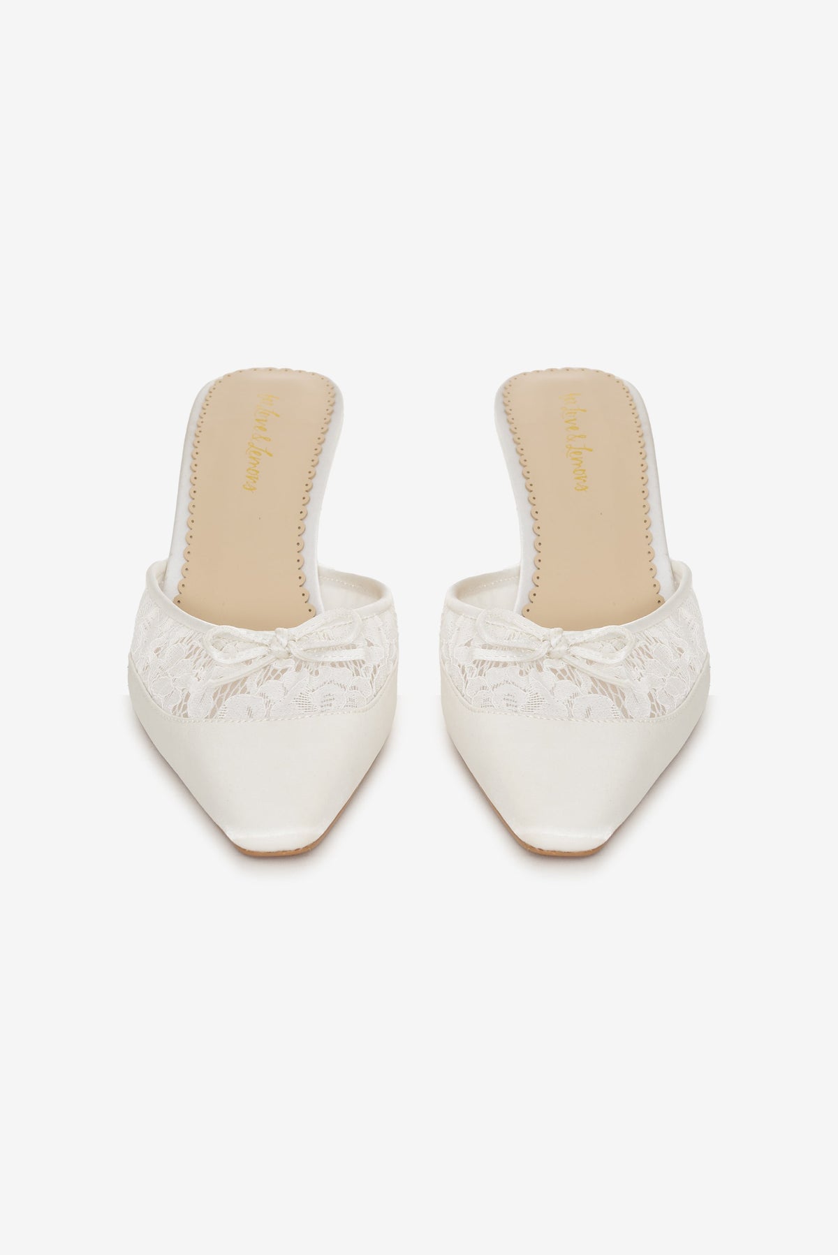 Beatrice Lace Mule - White