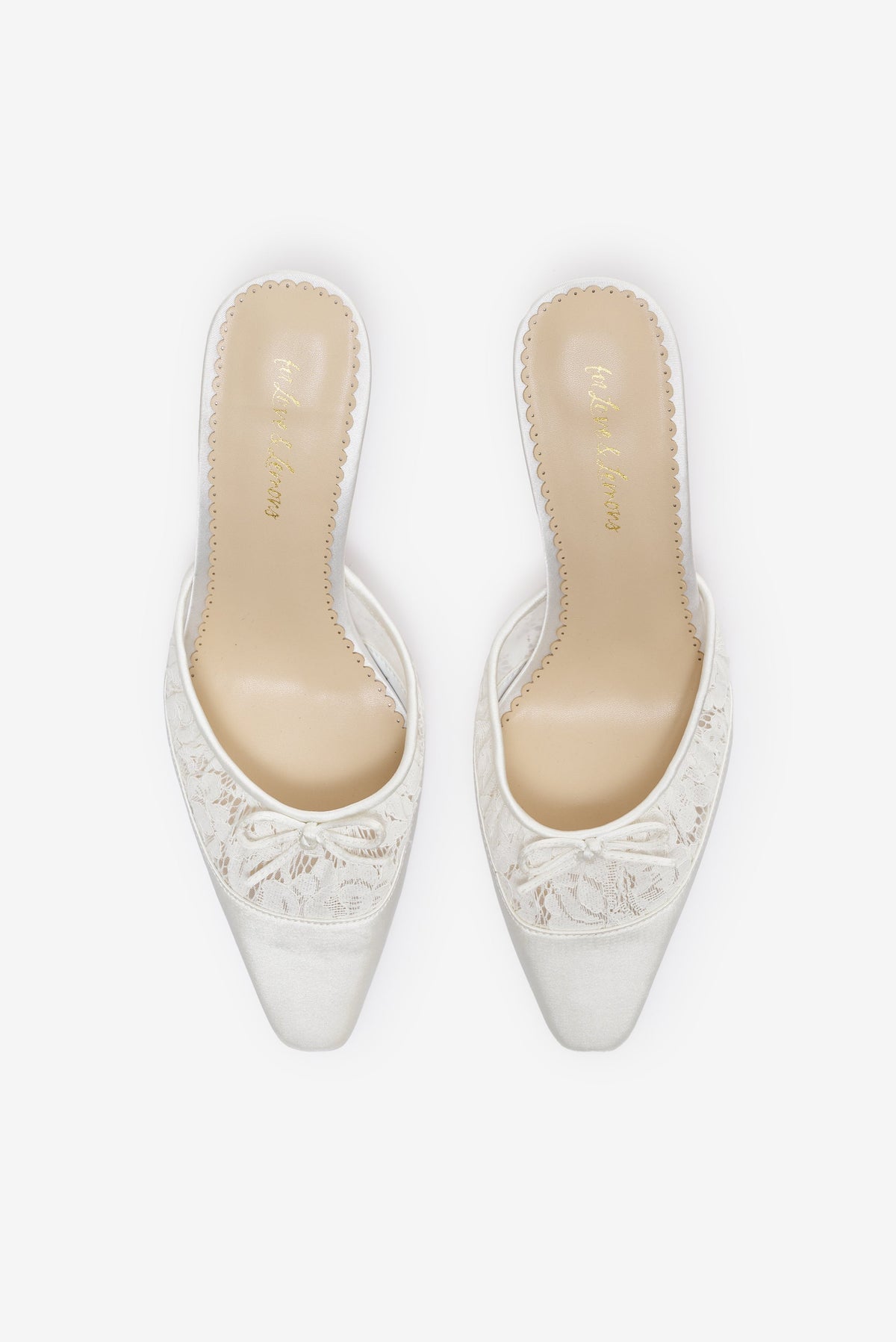 Beatrice Lace Mule - White